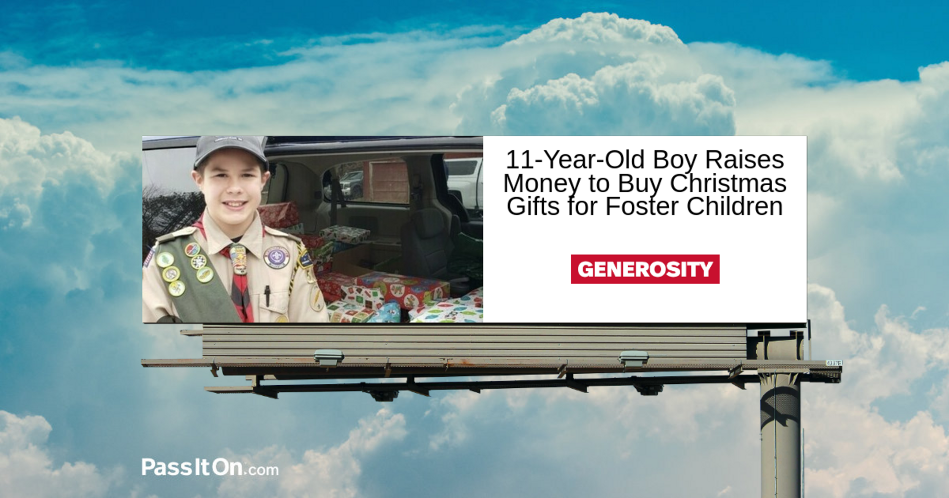 11-Year-Old Boy Raises Money to Buy Christmas Gifts for Foster Children