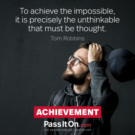 To achieve the impossible, it is precisely the unthinkable that must be thought. #<Author:0x00007f7fb6495c90>