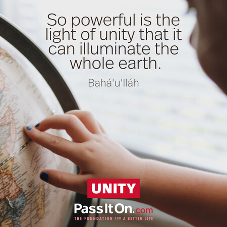 So powerful is the light of unity that it can illuminate the whole earth. #<Author:0x00007fdb03017d00>