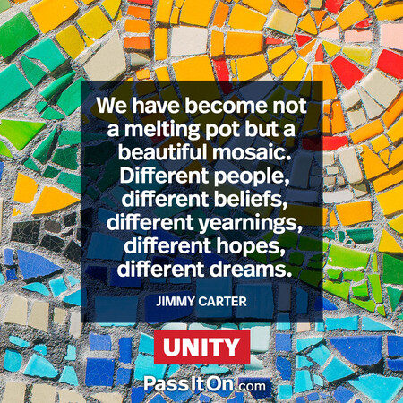 We have become not a melting pot but a beautiful mosaic. Different people, different beliefs, different yearnings, different hopes, different dreams. #<Author:0x00007f7fb4853988>