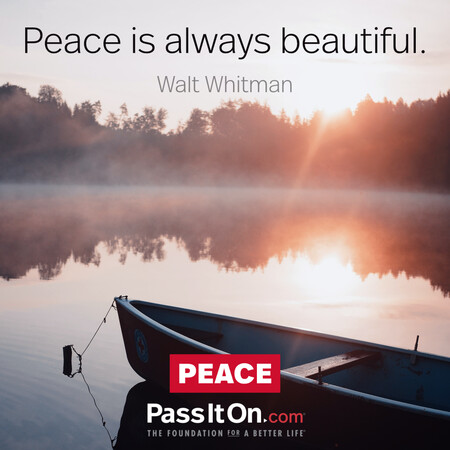 Peace is always beautiful. #<Author:0x00007f7fb4960650>