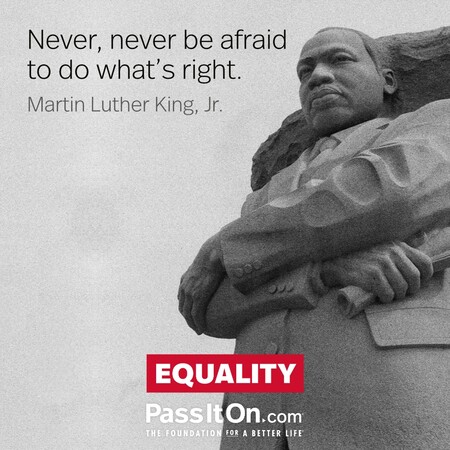 Never, never be afraid to do what's right. #<Author:0x00007fdb0133eee0>