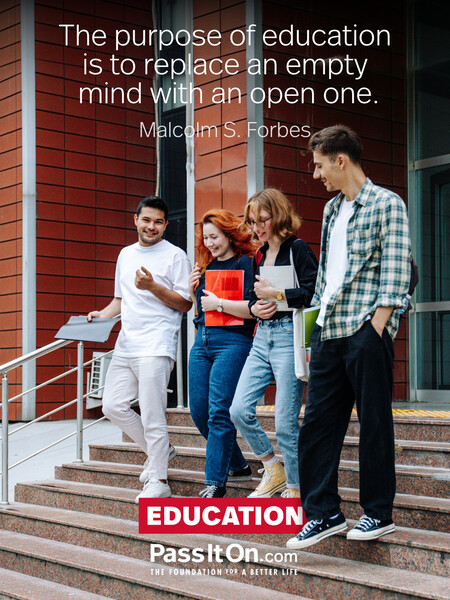 The purpose of education is to replace an empty mind with an open one.
 #<Author:0x00007f7fb5930a08>