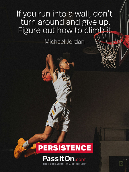 If you run into a wall, don't turn around and give up. Figure out how to climb it. #<Author:0x00007f7fb621af10>