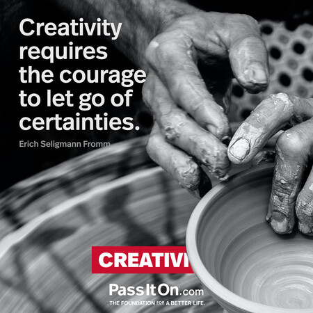Creativity requires the courage to let go of certainties. #<Author:0x00007f7fb59b1f40>