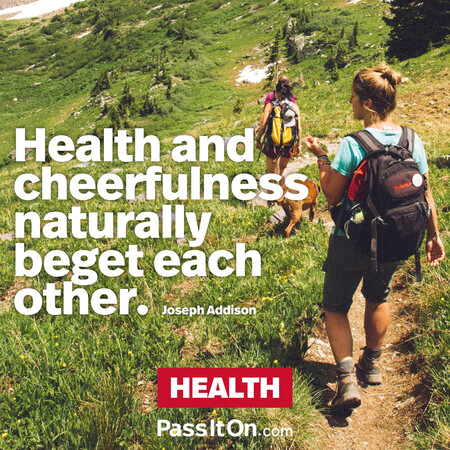 Health and cheerfulness naturally beget each other. #<Author:0x00007f7fb482b910>