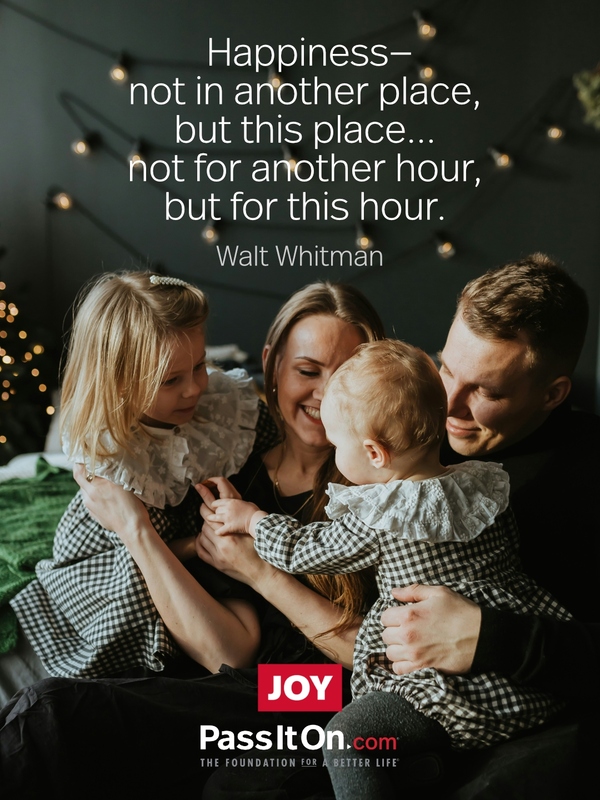 Happiness—not in another place, but this place... not for another hour, but for this hour. #<Author:0x00007fd732678980>