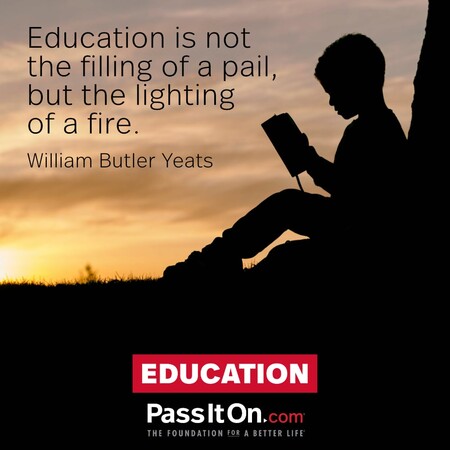 Education is not the filling of a pail, but the lighting of a fire. #<Author:0x00007f7fb5903490>