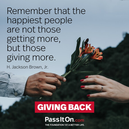 Remember that the happiest people are not those getting more, but those giving more. #<Author:0x00007f7fb59adad0>