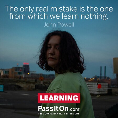 The only real mistake is the one from which we learn nothing. #<Author:0x00007f7fb5580520>