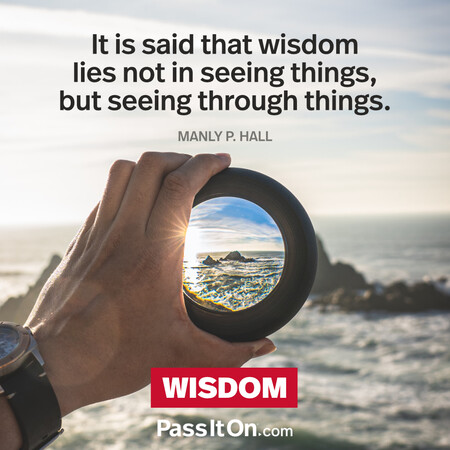 It is said that wisdom lies not in seeing things, but seeing through things. #<Author:0x00007fdb01183858>