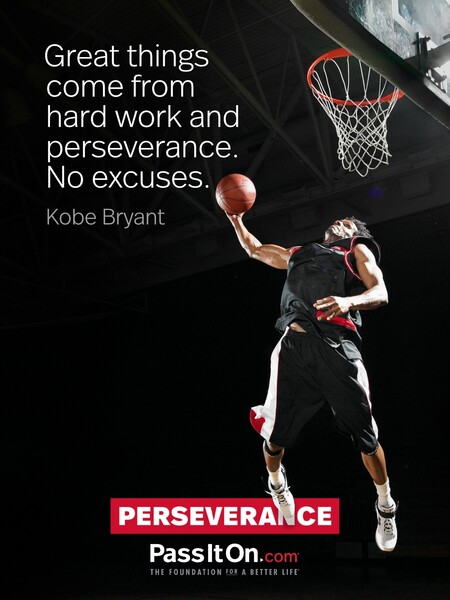 Great things come from hard work and perseverance. No excuses. #<Author:0x00007f7fb58c6400>