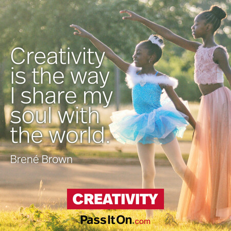 Creativity is the way I share my soul with the world. #<Author:0x00007f7fb5dfd9a0>