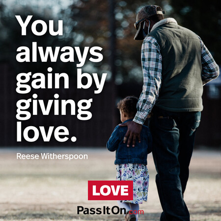 You always gain by giving love. #<Author:0x00007f7fb496ec50>