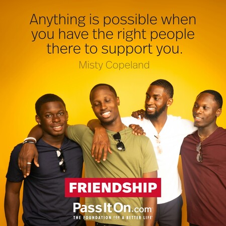 Anything is possible when you have the right people there to support you. #<Author:0x00007f7fb5fdb060>