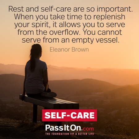 Rest and self-care are so important. When you take time to replenish your spirit, it allows you to serve from the overflow. You cannot serve from an empty vessel. #<Author:0x00007f7fb5900a10>