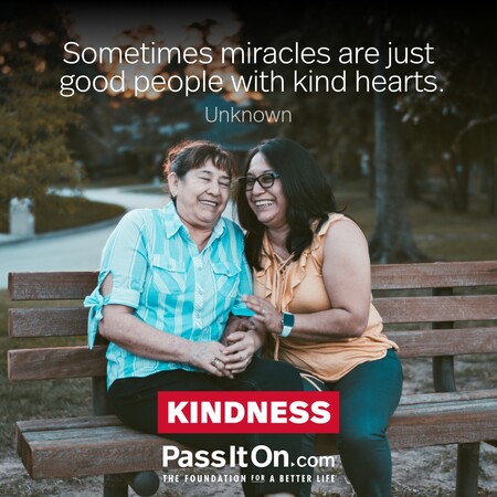 Sometimes miracles are just good people with kind hearts. #<Author:0x00007f7fb5ff0640>
