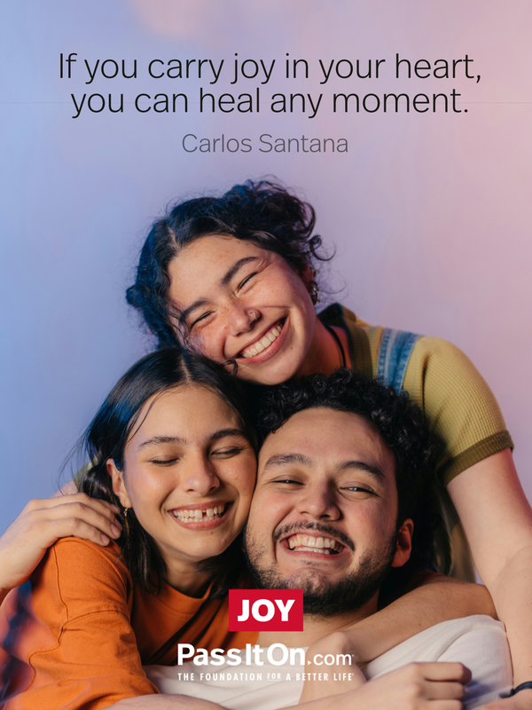 If you carry joy in your heart, you can heal any moment. #<Author:0x00007fd732677bc0>