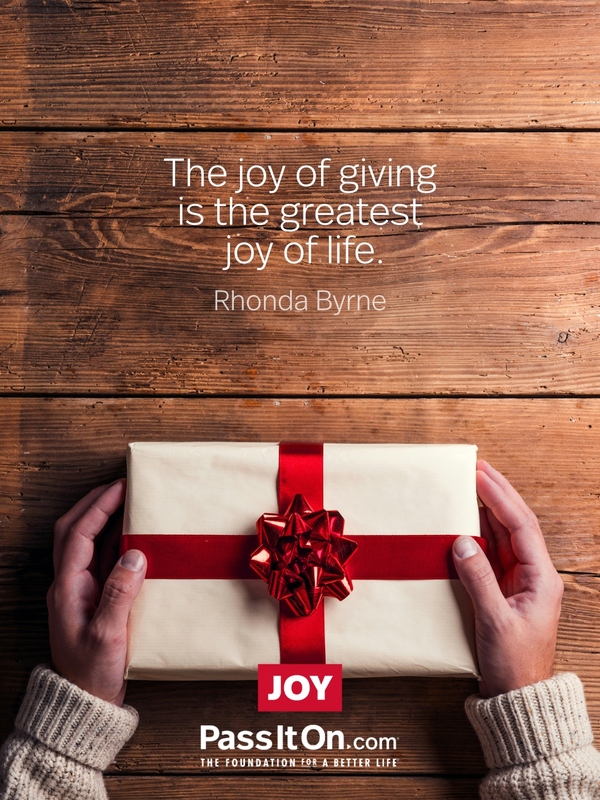 The joy of giving is the greatest joy of life. #<Author:0x00007fd732679100>